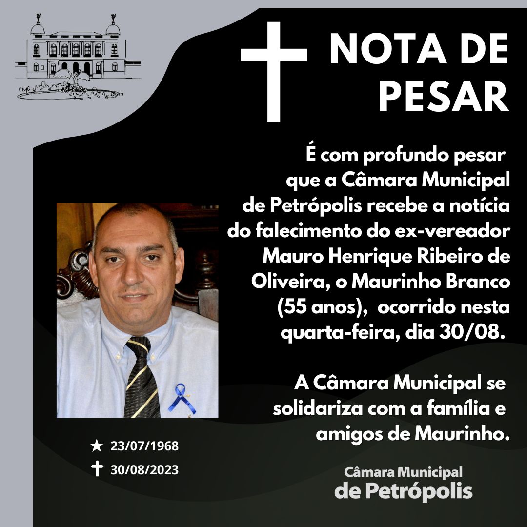 Câmara decreta luto pelo falecimento do ex-vereador Maurinho Branco