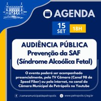 Câmara terá audiência pública para discutir a prevenção da Síndrome Alcoólica Fetal