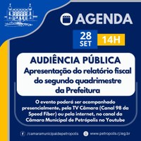 Câmara terá nesta quinta audiência pública para apresentação do relatório fiscal do segundo quadrimestre da Prefeitura