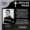 Nota Oficial - Falecimento do ex-vereador Montanha Nota Oficial - Falecimento do ex-vereador Montanha