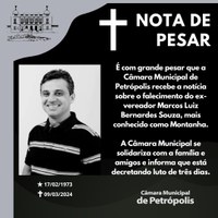 Nota Oficial - Falecimento do ex-vereador Montanha