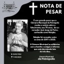 Nota Oficial - Falecimento do ex-vereador Relojão Nota Oficial - Falecimento do ex-vereador Relojão