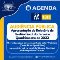 Prefeitura presta contas das Finanças e da Saúde de Petrópolis nesta quinta-feira na Câmara